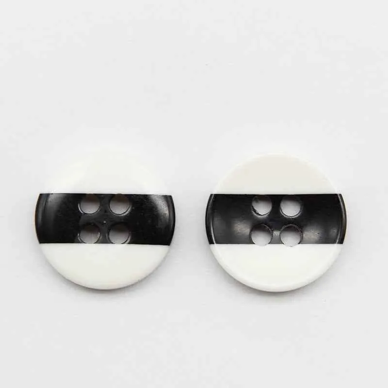 10/11.5/12mm Dual-Tone Round 4-Hole Resin Buttons 100pcs