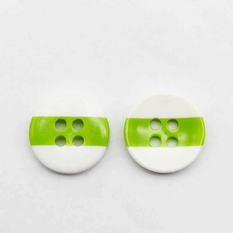 10/11.5/12mm Dual-Tone Round 4-Hole Resin Buttons 100pcs
