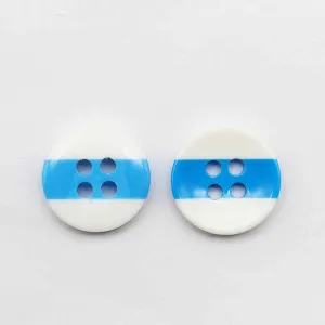 10/11.5/12mm Dual-Tone Round 4-Hole Resin Buttons 100pcs