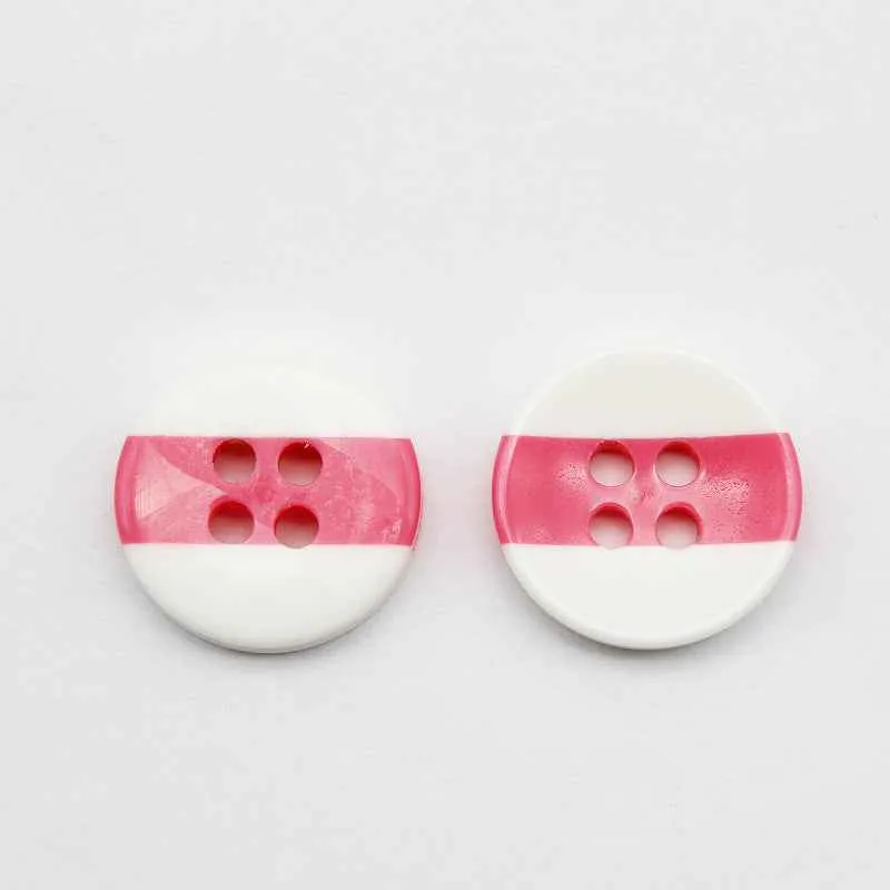 10/11.5/12mm Dual-Tone Round 4-Hole Resin Buttons 100pcs