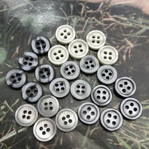 11.5mm Grey Resin Round Shirt Buttons with 4 Holes 100pcs