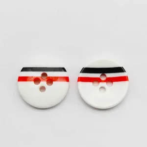 12mm Color Block Round 4-Hole Resin Buttons 100pcs