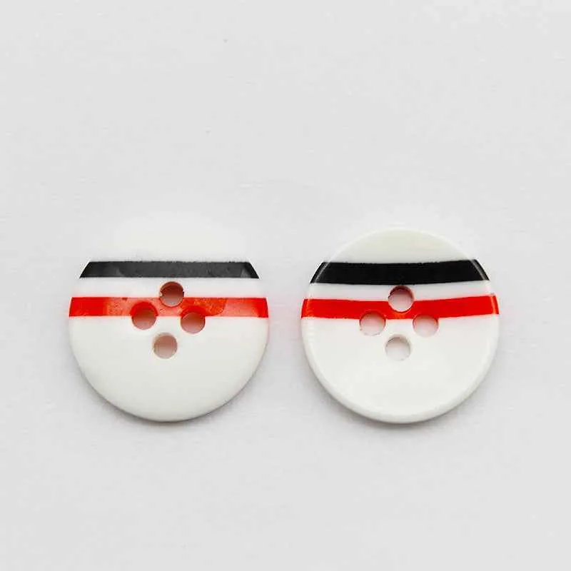 12mm Color Block Round 4-Hole Resin Buttons 100pcs