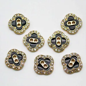 12mm Retro Clover Square 2-Hole Shirt Decorative Metal Buttons 20pcs