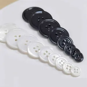 14L-40L Black White Freshwater Shell Buttons for Sewing 99 Pack