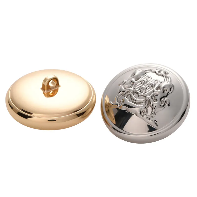 15-22mm Hollow Shiny Gold Silver Metal Button with Handle 6pcs