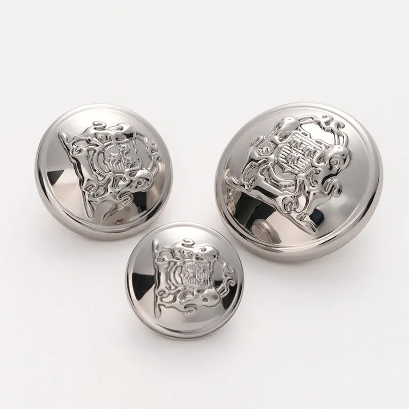 15-22mm Hollow Shiny Gold Silver Metal Button with Handle 6pcs