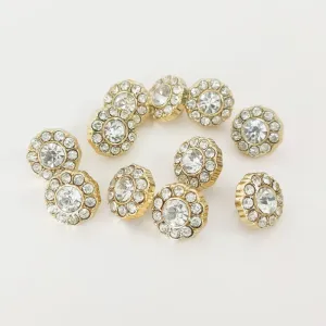 16L Gold Plastic Diamond Shank Buttons for Shirts 50pcs