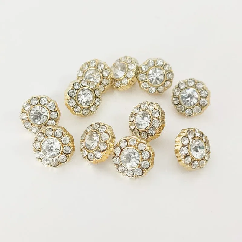 16L Gold Plastic Diamond Shank Buttons for Shirts 50pcs