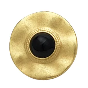 17.5/22.5mm Black Pearl Irregular Round Gold Metal Buttons 12pcs