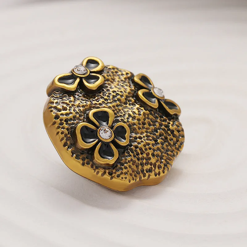 18-23mm Butterfly Ripple Diamonds Floral Metal Sewing Button 6pcs