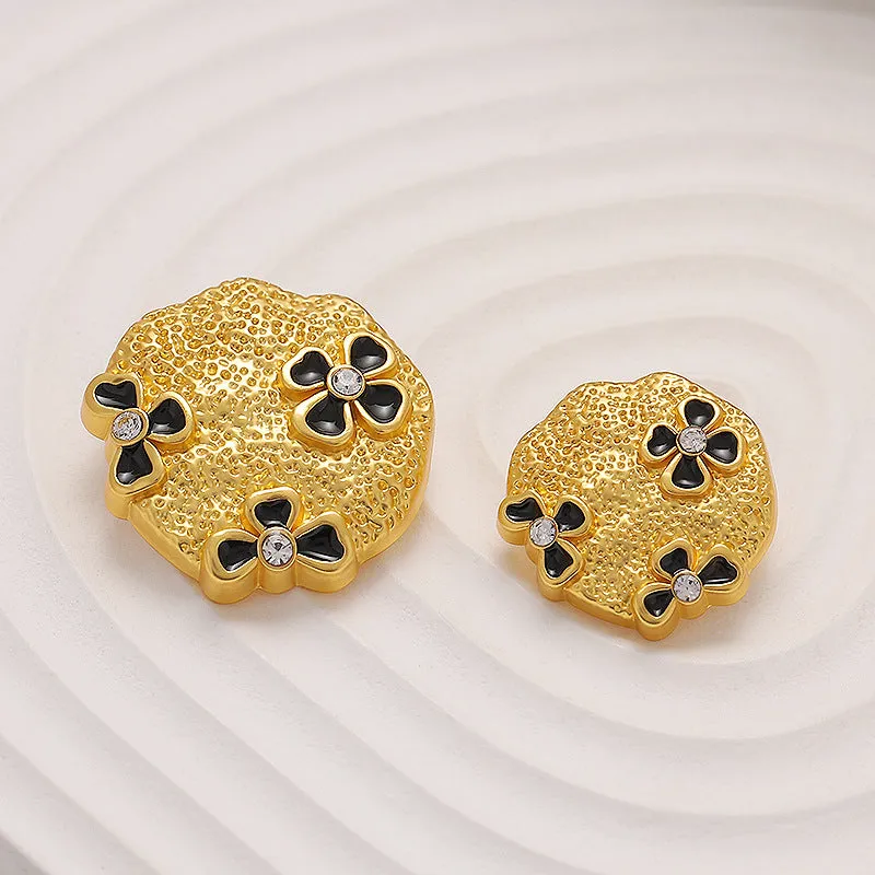 18-23mm Butterfly Ripple Diamonds Floral Metal Sewing Button 6pcs