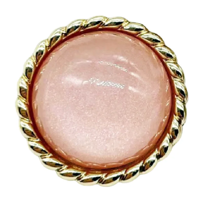 18/20MM Gold-Edged Pink Starry Sky Pearl Metal Buttons 12PCS