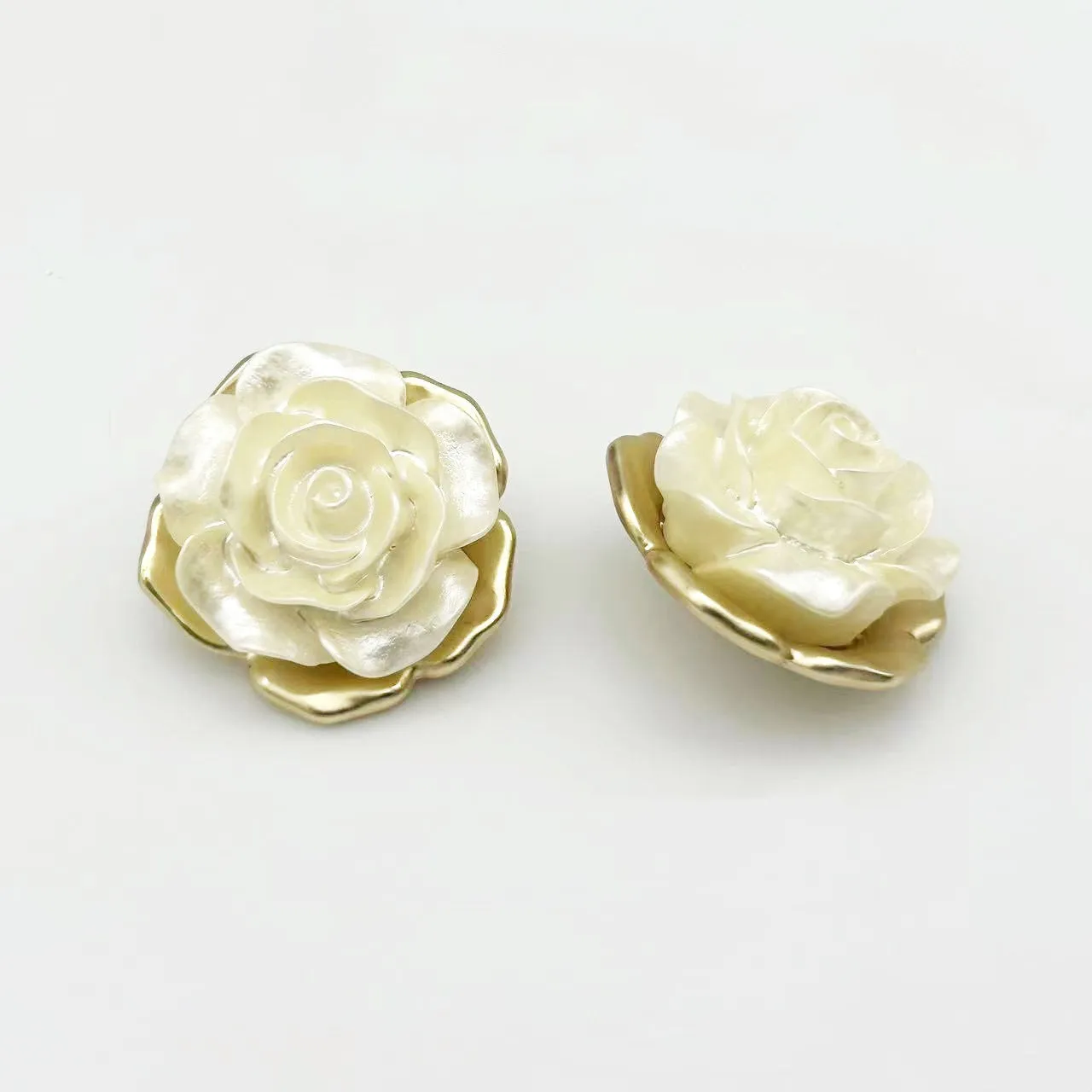 18/23mm Vintage Flower Rose  Shaped Alloy Buttons with Shanks 20pcs