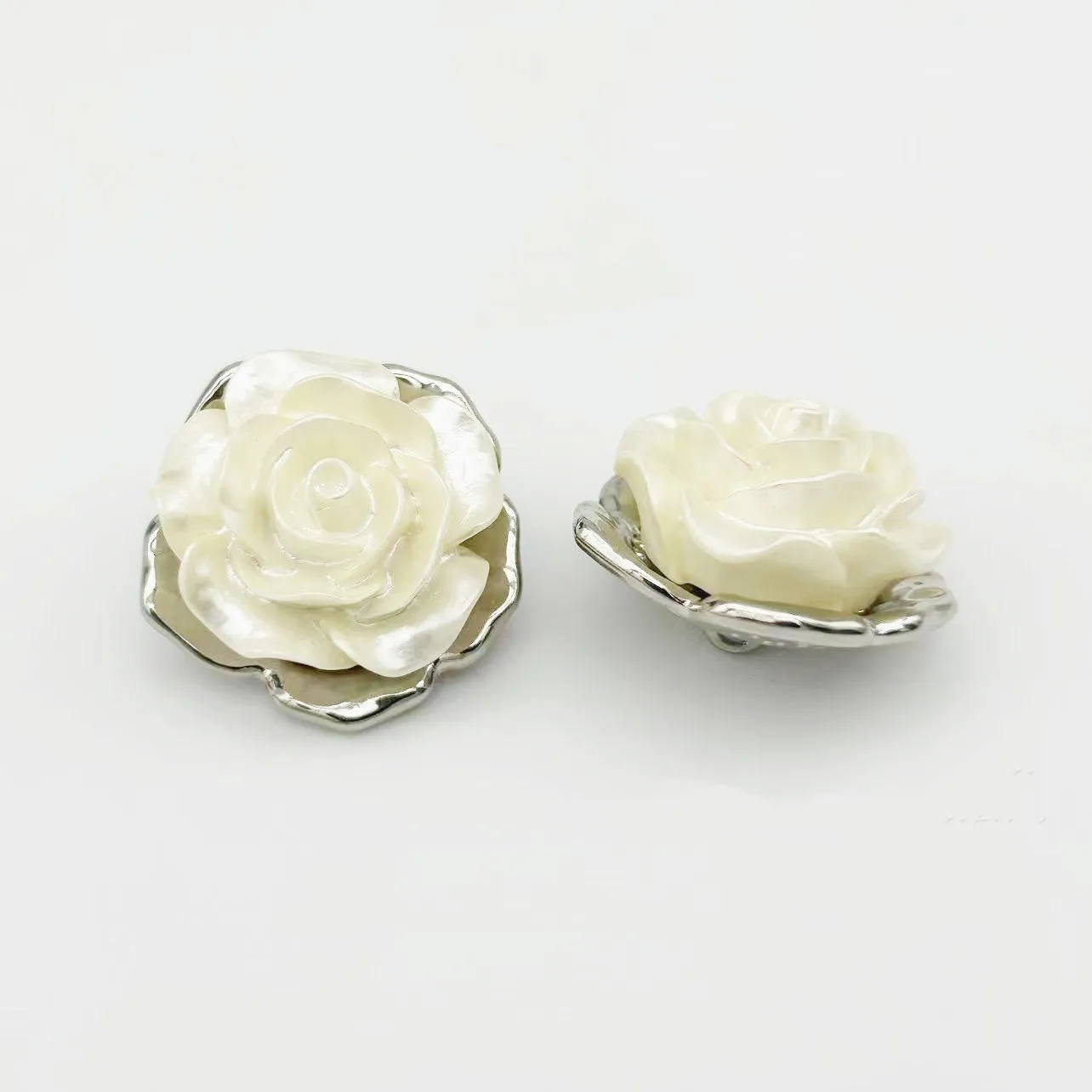 18/23mm Vintage Flower Rose  Shaped Alloy Buttons with Shanks 20pcs
