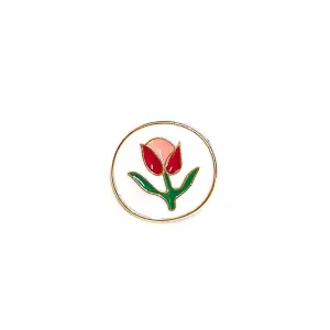 18mm Metal Buttons with Tulip Pattern - Alloy Hand-Sewing Buttons 20pcs