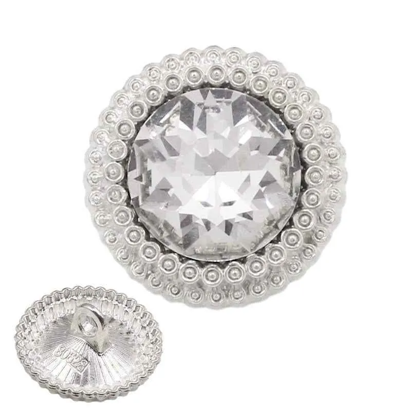 19mm/22mm Round Glass Rhinestone Metal Buttons 40 Pack(4 Colors)