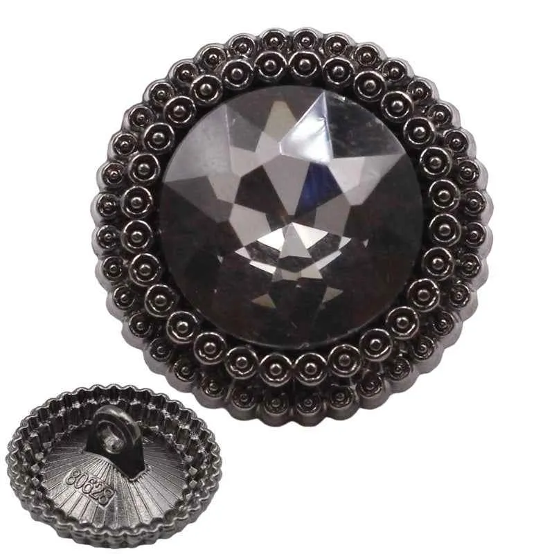 19mm/22mm Round Glass Rhinestone Metal Buttons 40 Pack(4 Colors)