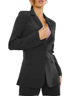 2 Pieces Side Vent Women Suit Single Buttons Notch Lapel