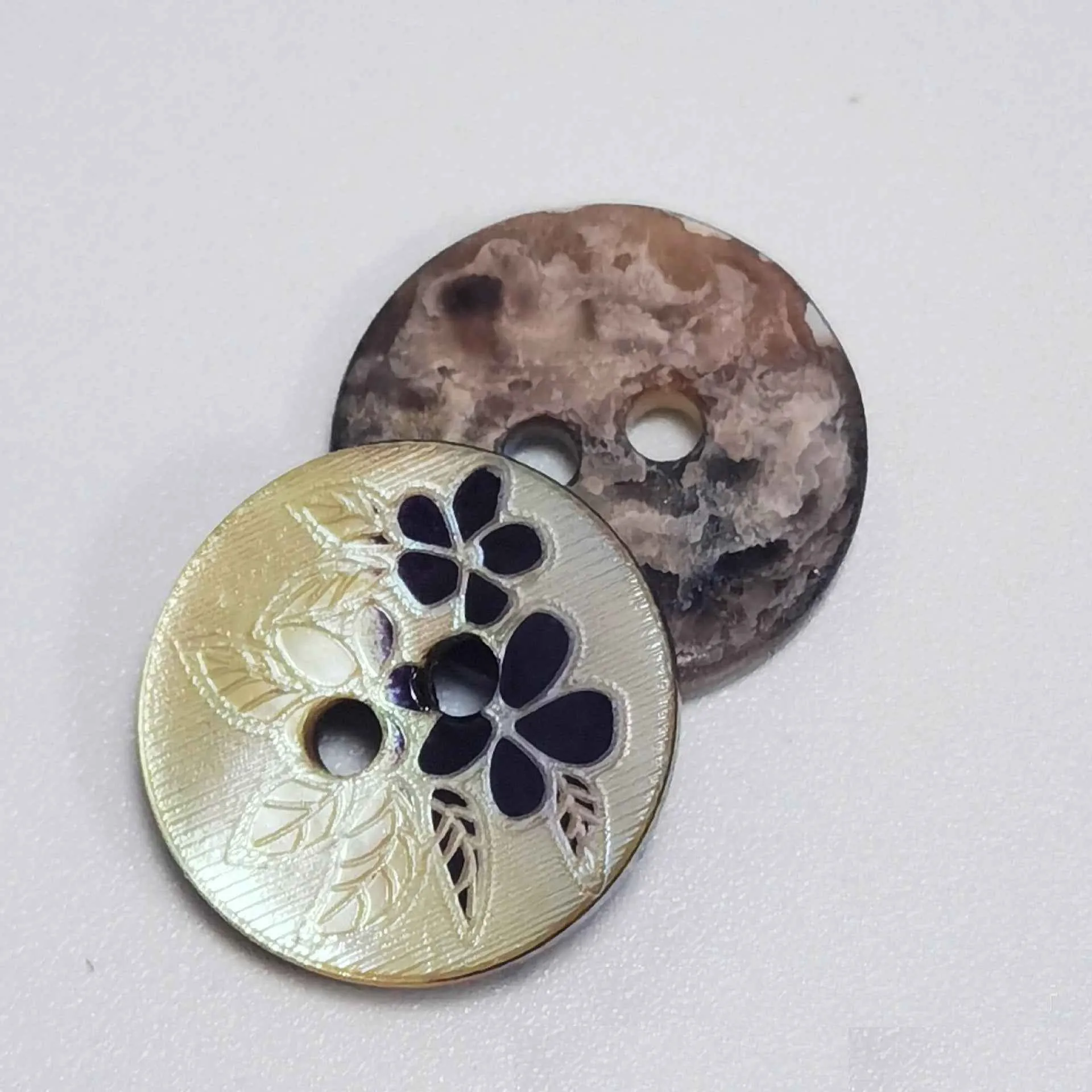 20L (12.5mm) 2-Hole Mother of Pearl Shell Buttons for Craft 100PCS