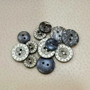 20mm Round Coconut Shell Buttons with Laser-Engraved Floral 200PCS