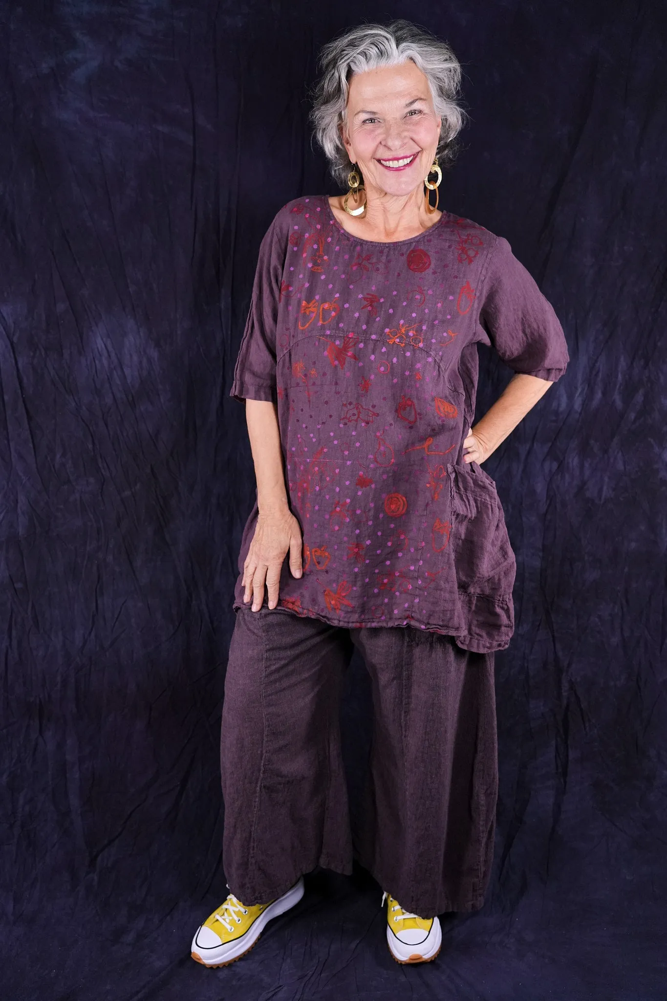 2270 Linen Urchin Tunic Fig-P