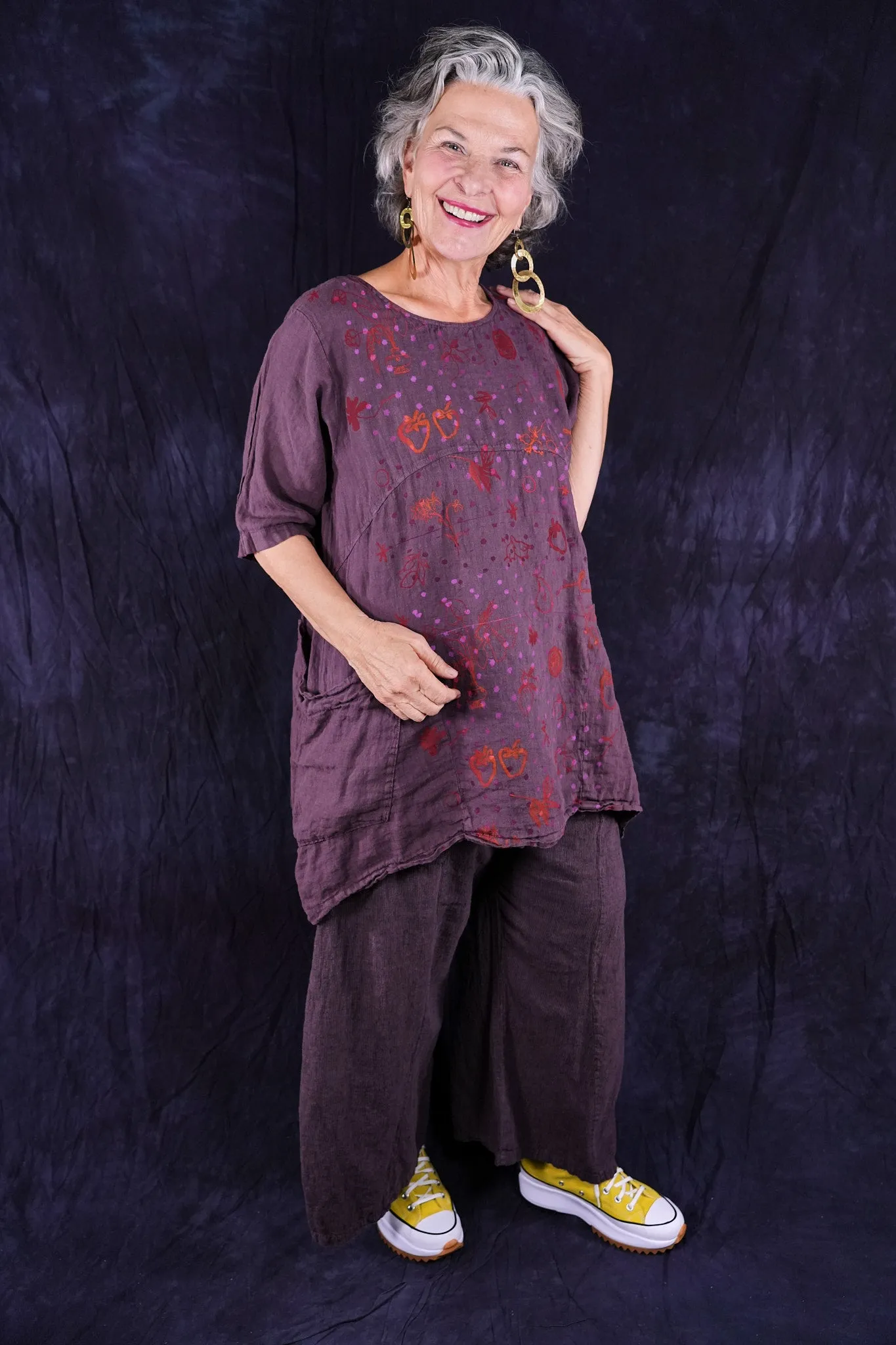 2270 Linen Urchin Tunic Fig-P