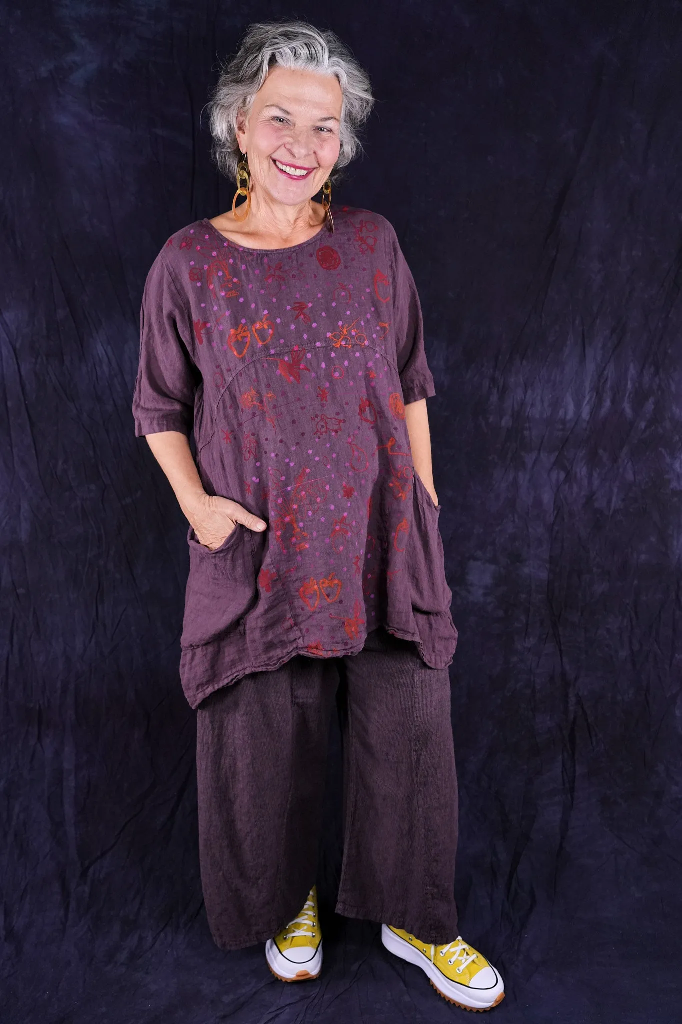 2270 Linen Urchin Tunic Fig-P