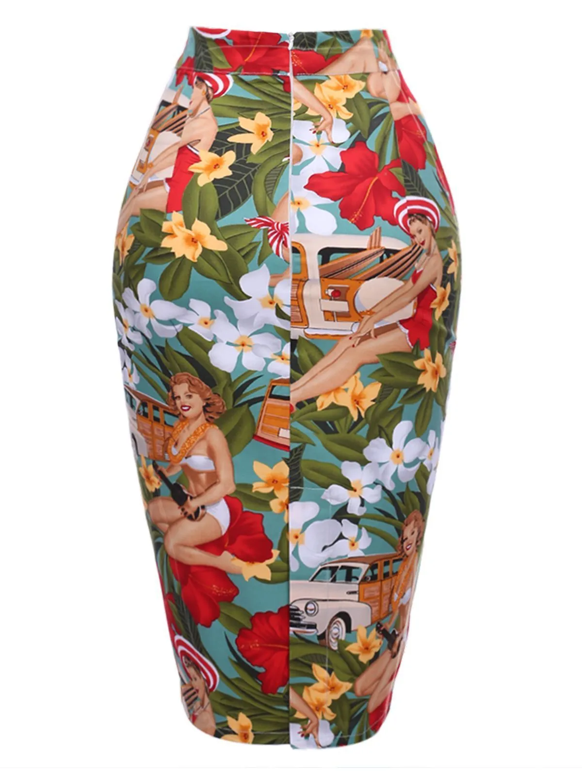 2PCS Année 60 1960s Rétro Top & Jupe Crayon