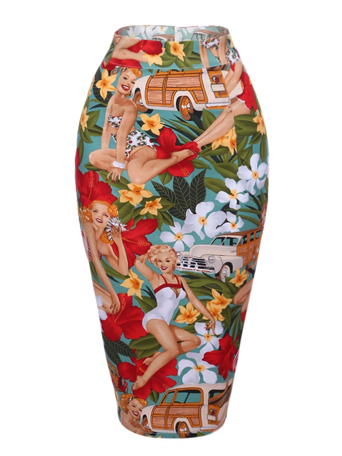 2PCS Année 60 1960s Rétro Top & Jupe Crayon
