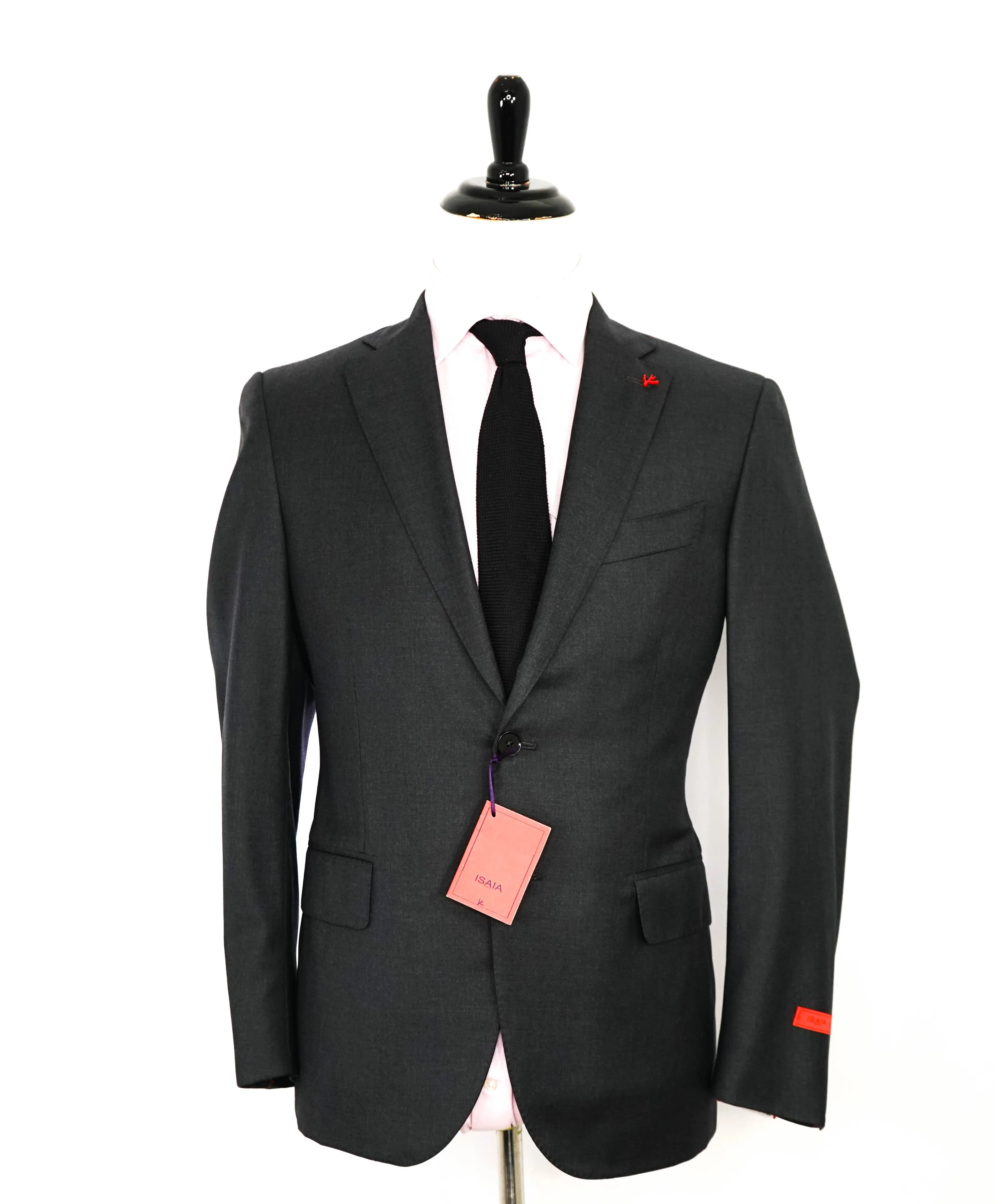 $3,750 ISAIA - Gray "AQUASPIDER" *CLOSET STAPLE* Coral Pin Suit - 40S