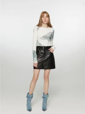 A-line Leather Skirt