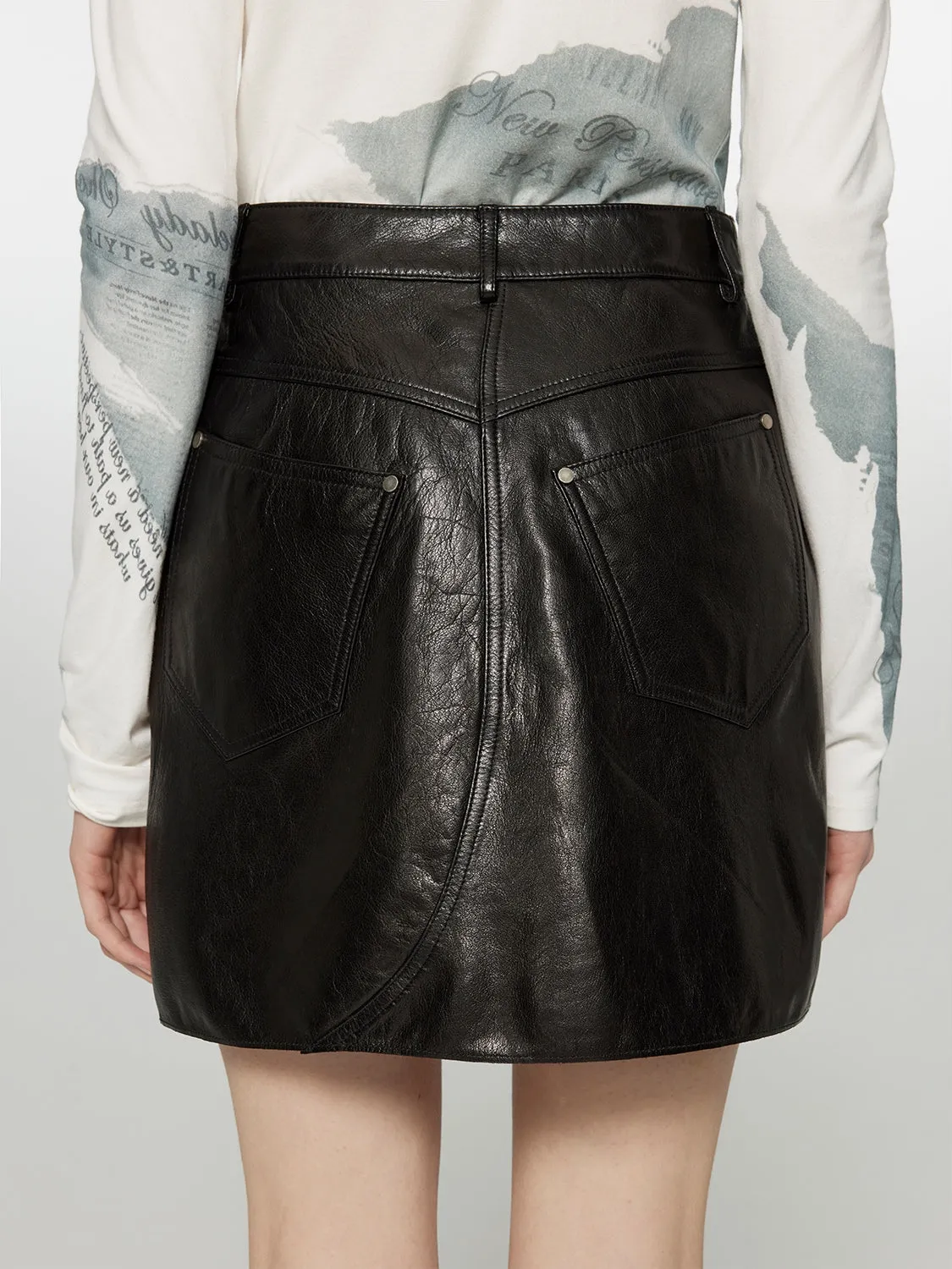 A-line Leather Skirt