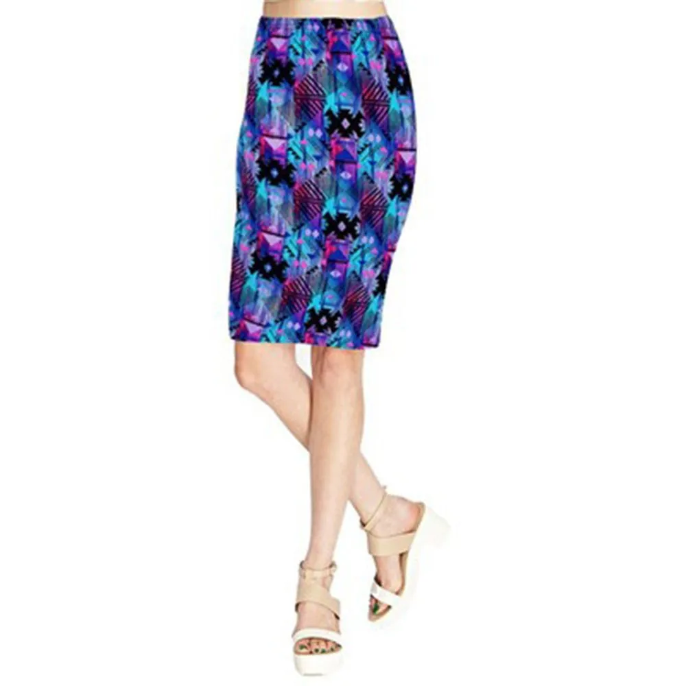 Adalisa Women Wrap Skirt Vintage High Waist Clothes Women Knee Length Print Pencil Skirts Ladies Midi Skirt Girl
