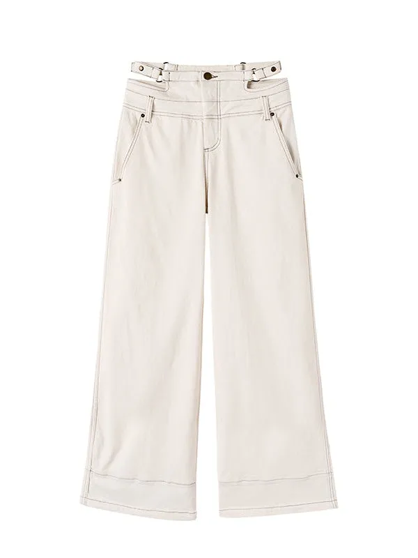 Adjustable Slim Straight Jeans