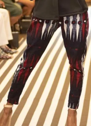 African Print High Waist Slim leg Pant