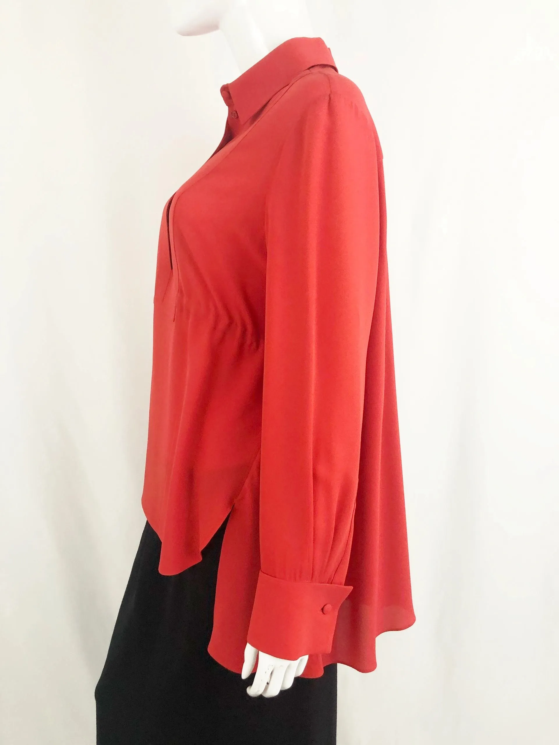Alexander McQueen Silk Blouse Size 44 It (M/8 Us)