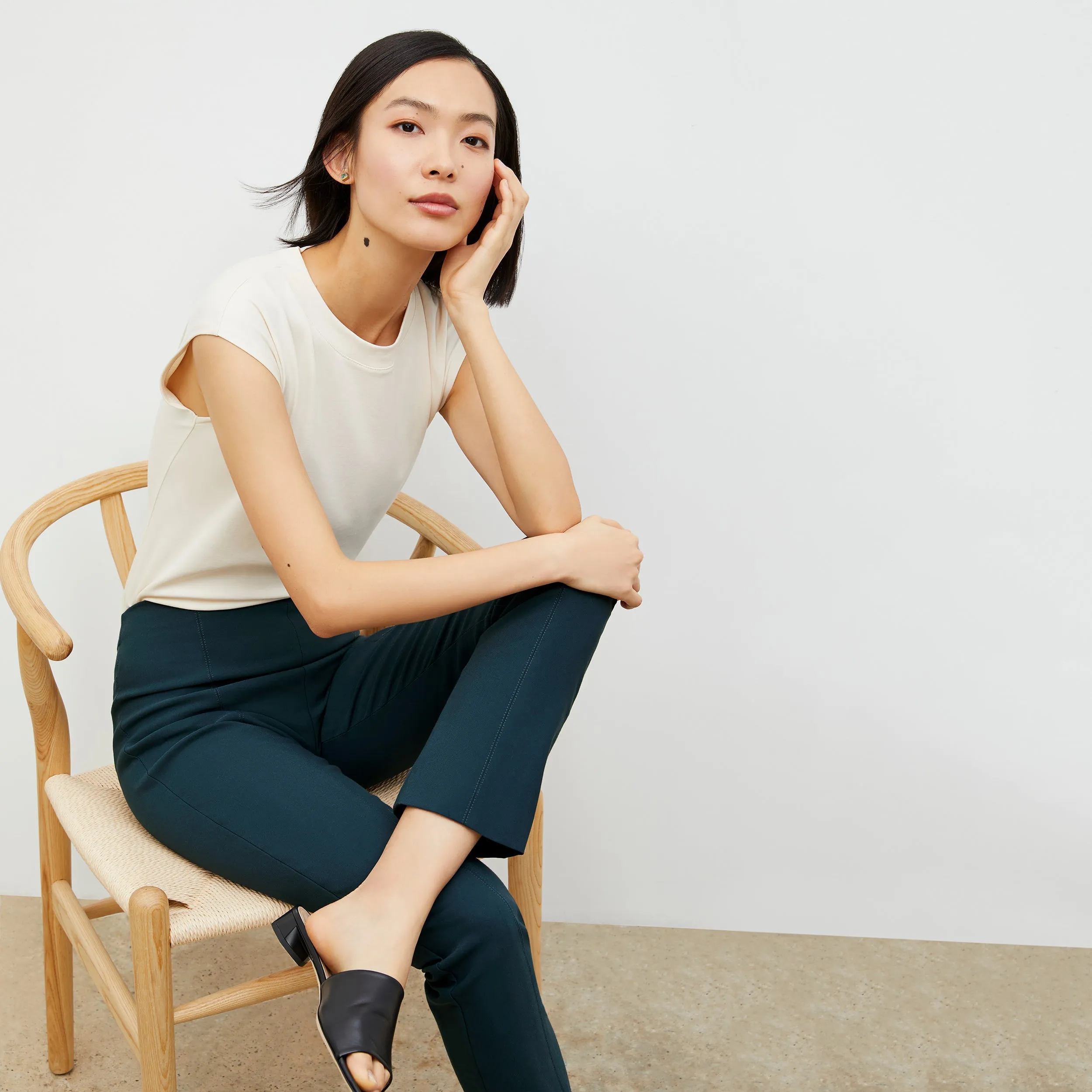 Alina Muscle Tee - Organic Pima Cotton :: Ivory