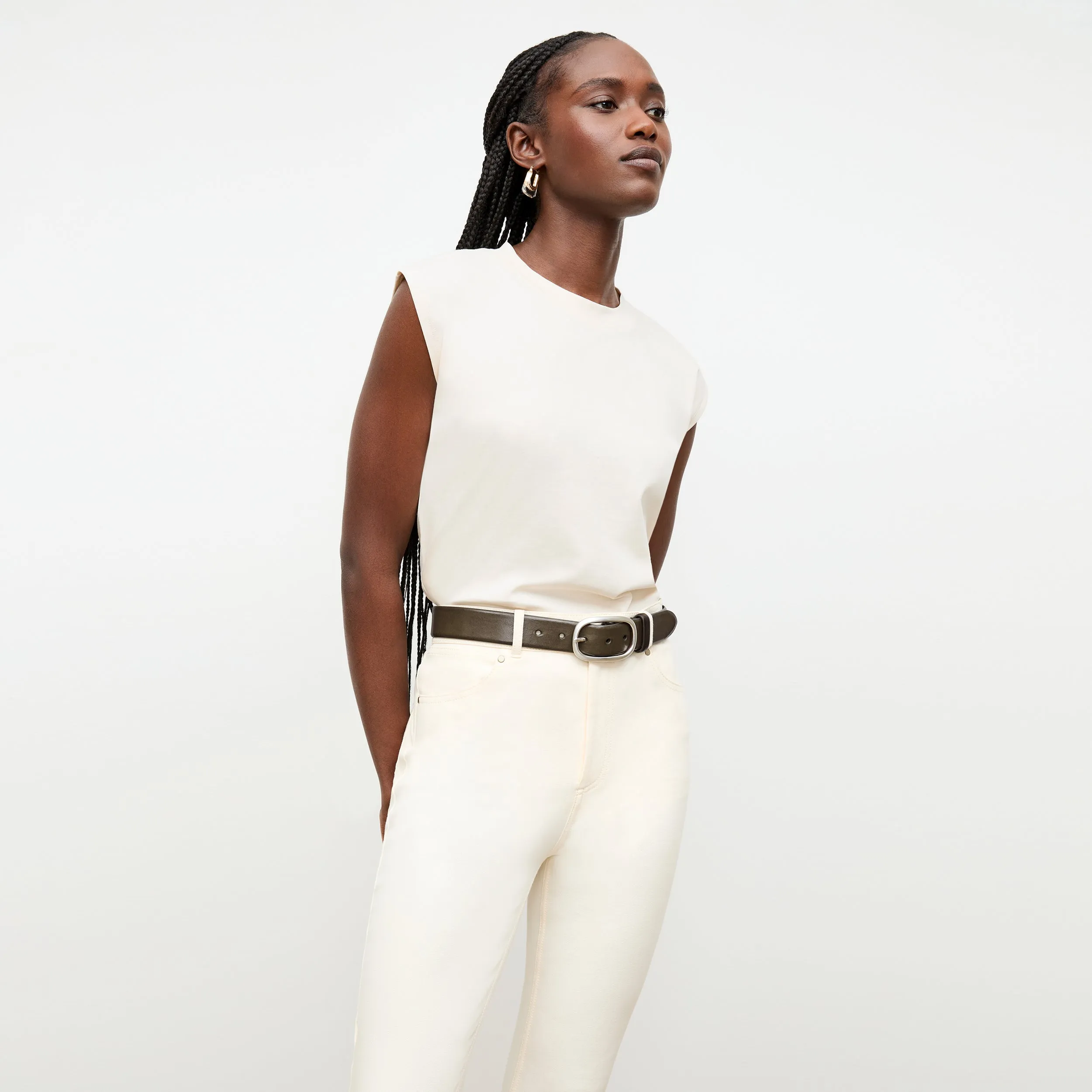Alina Muscle Tee - Organic Pima Cotton :: Ivory