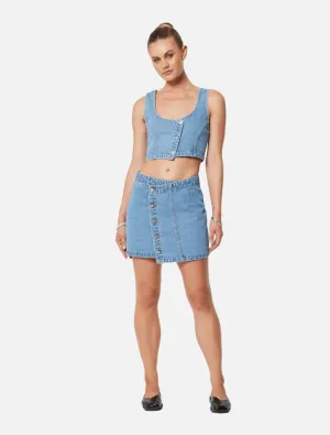 Aline Wrap Skirt Gigi - Mid Blue