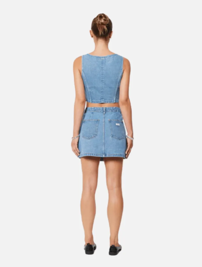 Aline Wrap Skirt Gigi - Mid Blue