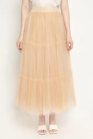 Annabelle Tulle Skirt in Nude Peach