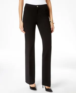 Anne Klein Women's Straight-Leg Ponte Knit Trousers 10626182 Black 14