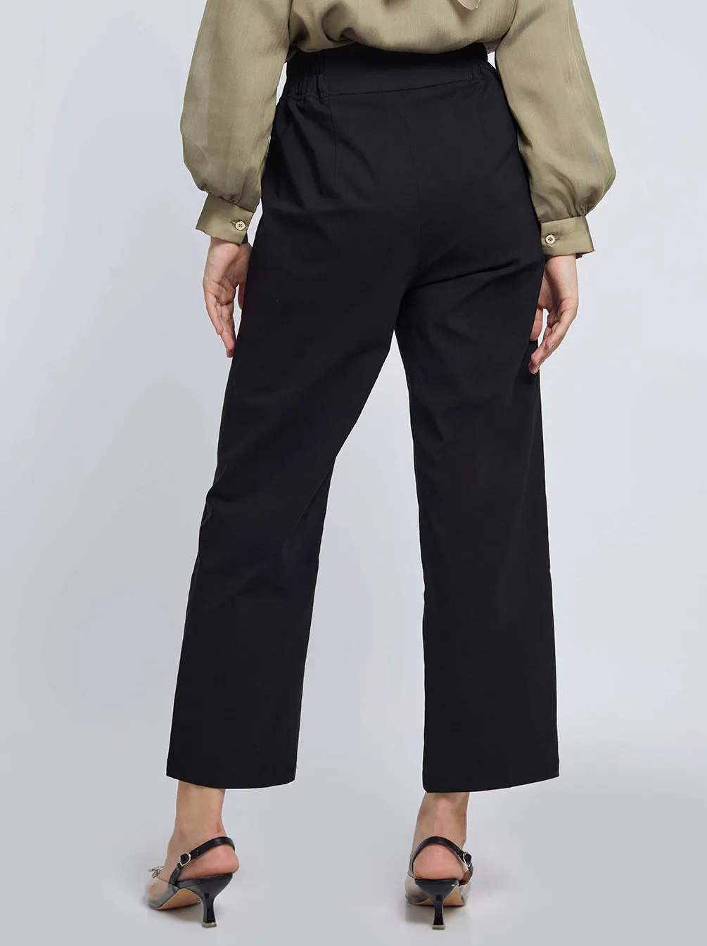 ARISA STRAIGHT LEG PANTS BLACK