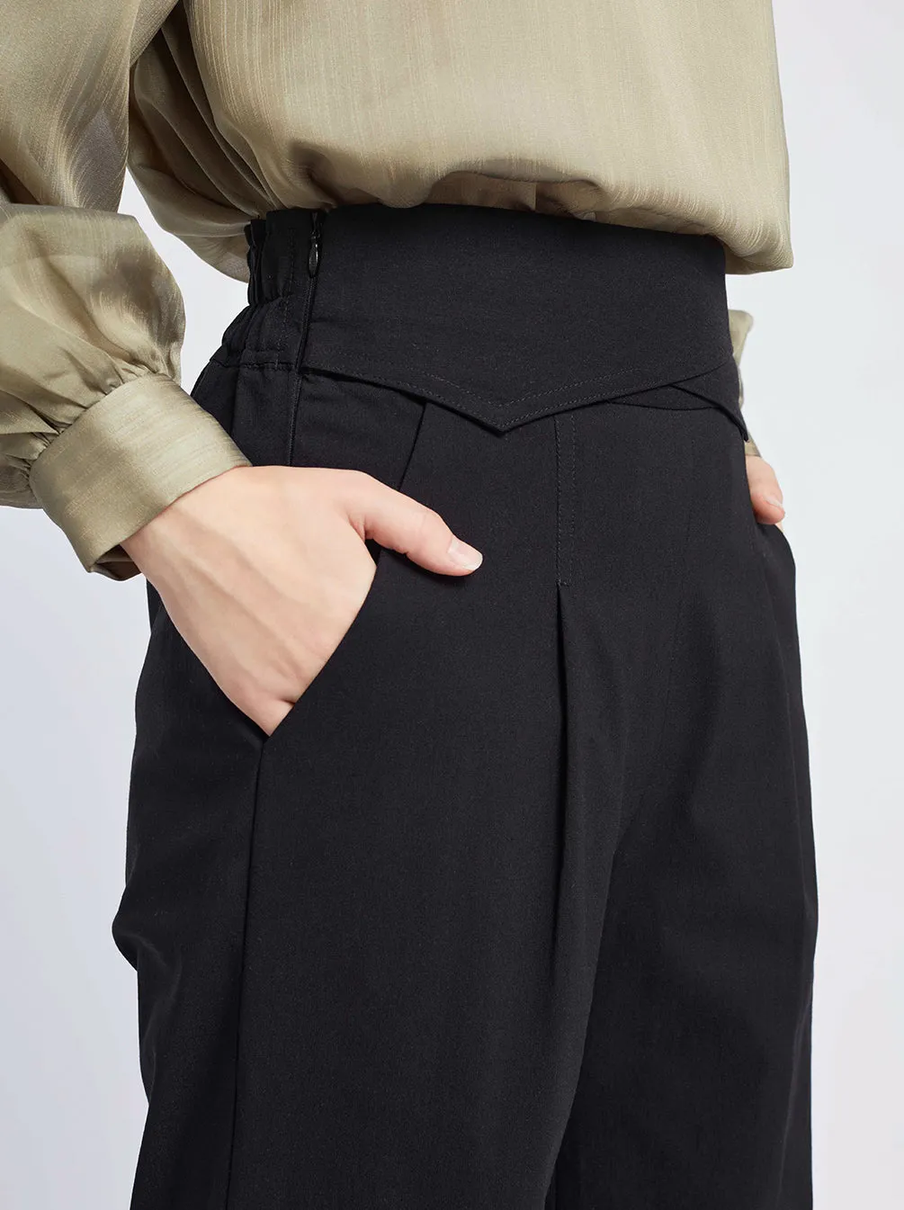 ARISA STRAIGHT LEG PANTS BLACK