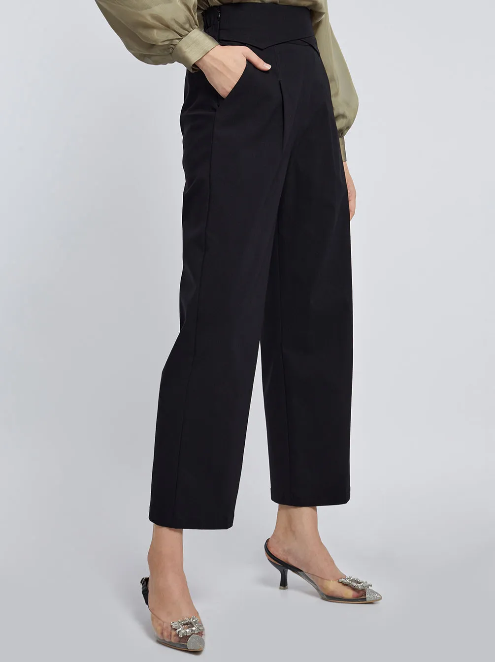 ARISA STRAIGHT LEG PANTS BLACK