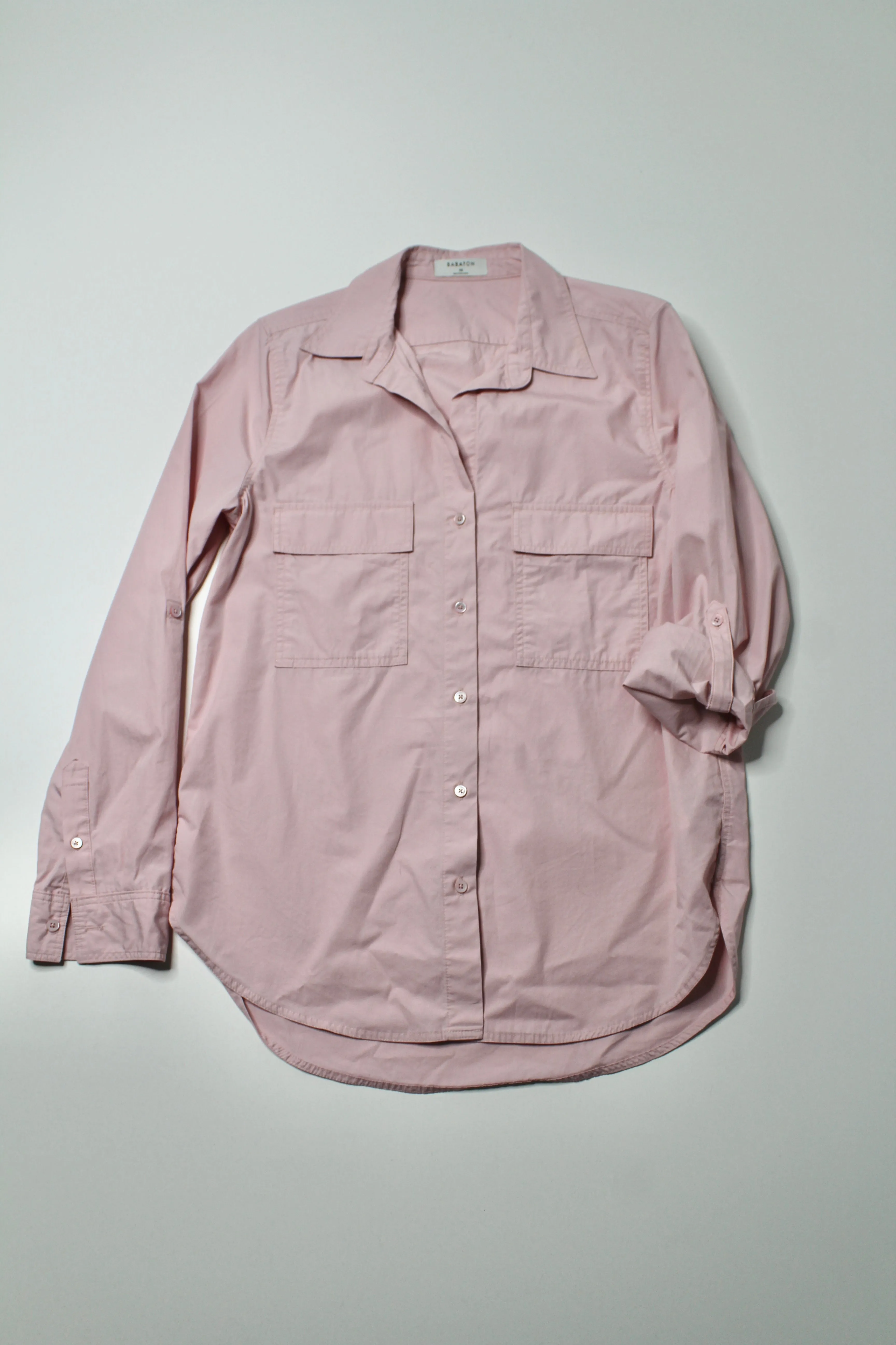 Aritzia Wilfred Free pink button up cotton button up shirt, size xs (oversized fit)