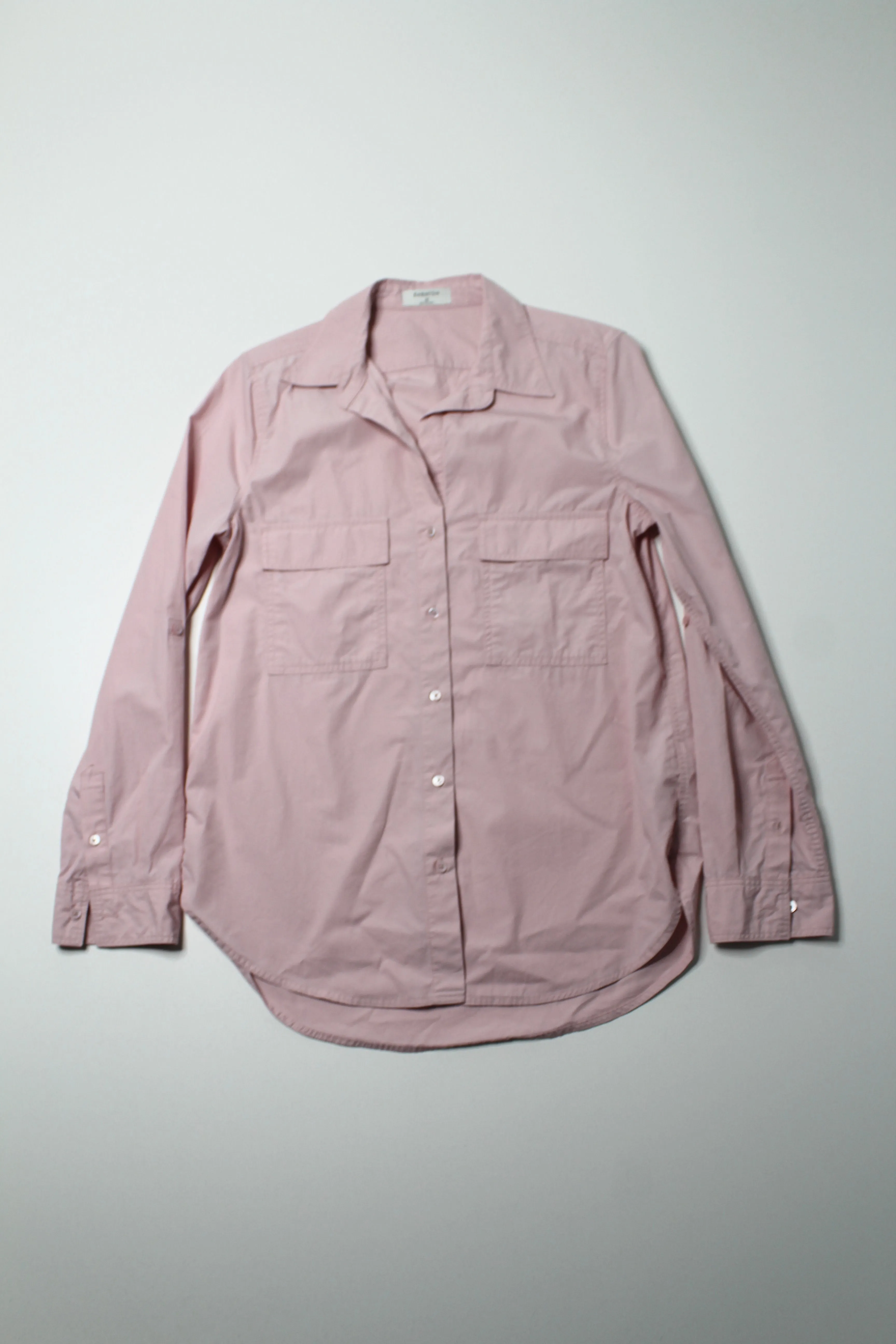 Aritzia Wilfred Free pink button up cotton button up shirt, size xs (oversized fit)
