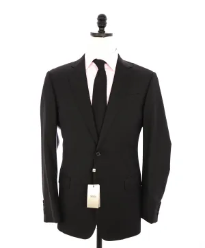 ARMANI COLLEZIONI -  "G Line" Modern Solid Black Notch Lapel Suit - 40R