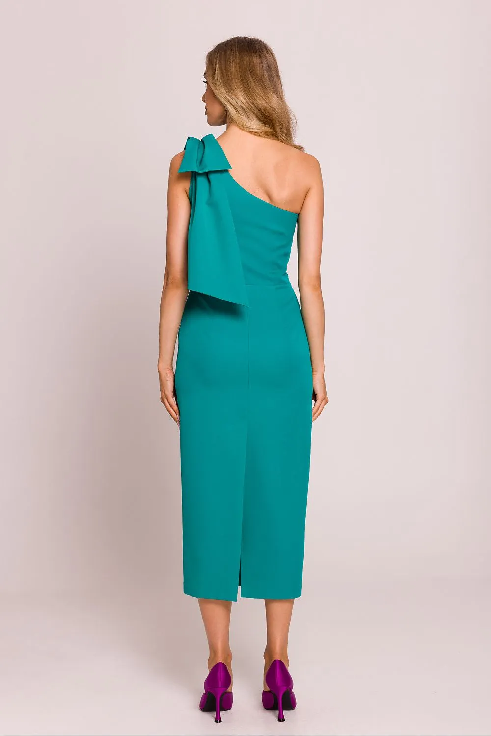 Asymmetrical Bow Midi Dress